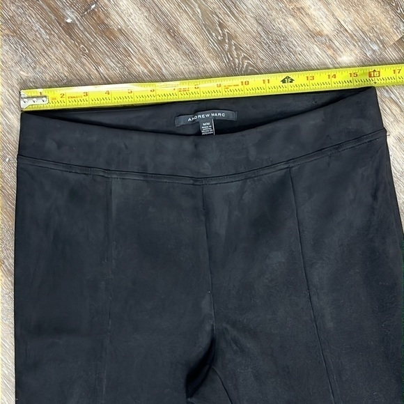 Andrew Marc Faux Suede Pull On Pants High Waist Black Stretch Womens Size Medium - Picture 6 of 13